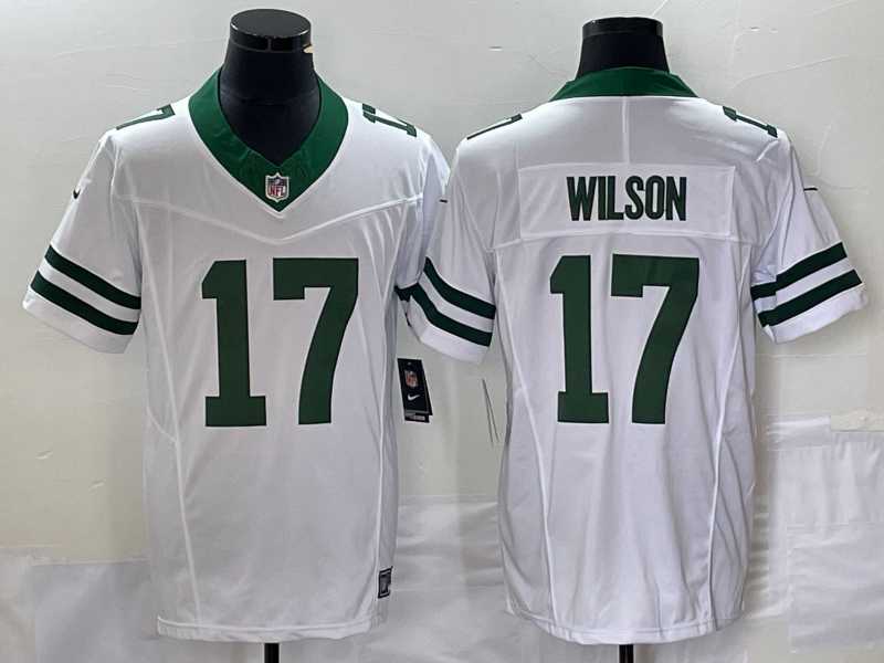 Men's New York Jets #17 Garrett Wilson White 2023 F.U.S.E. Vapor Limited Throwback Stitched Football Jersey,We sell and wholesale Men's New York Jets #17 Garrett Wilson White 2023 F.U.S.E. Vapor Limited Throwback Stitched Football Jersey on line form chian!